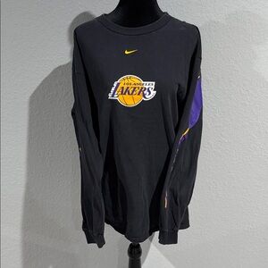 Nike Black Lakers Long Sleeve Shirt with Purple and Yellow
